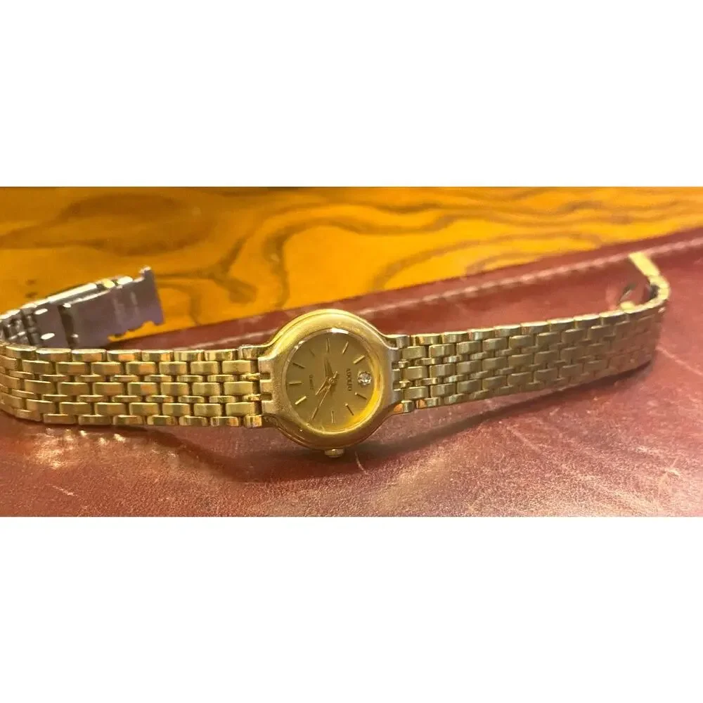 Women's VTG Gold Tone Adolfo Watch, Diamond Accent, Bracelet Band